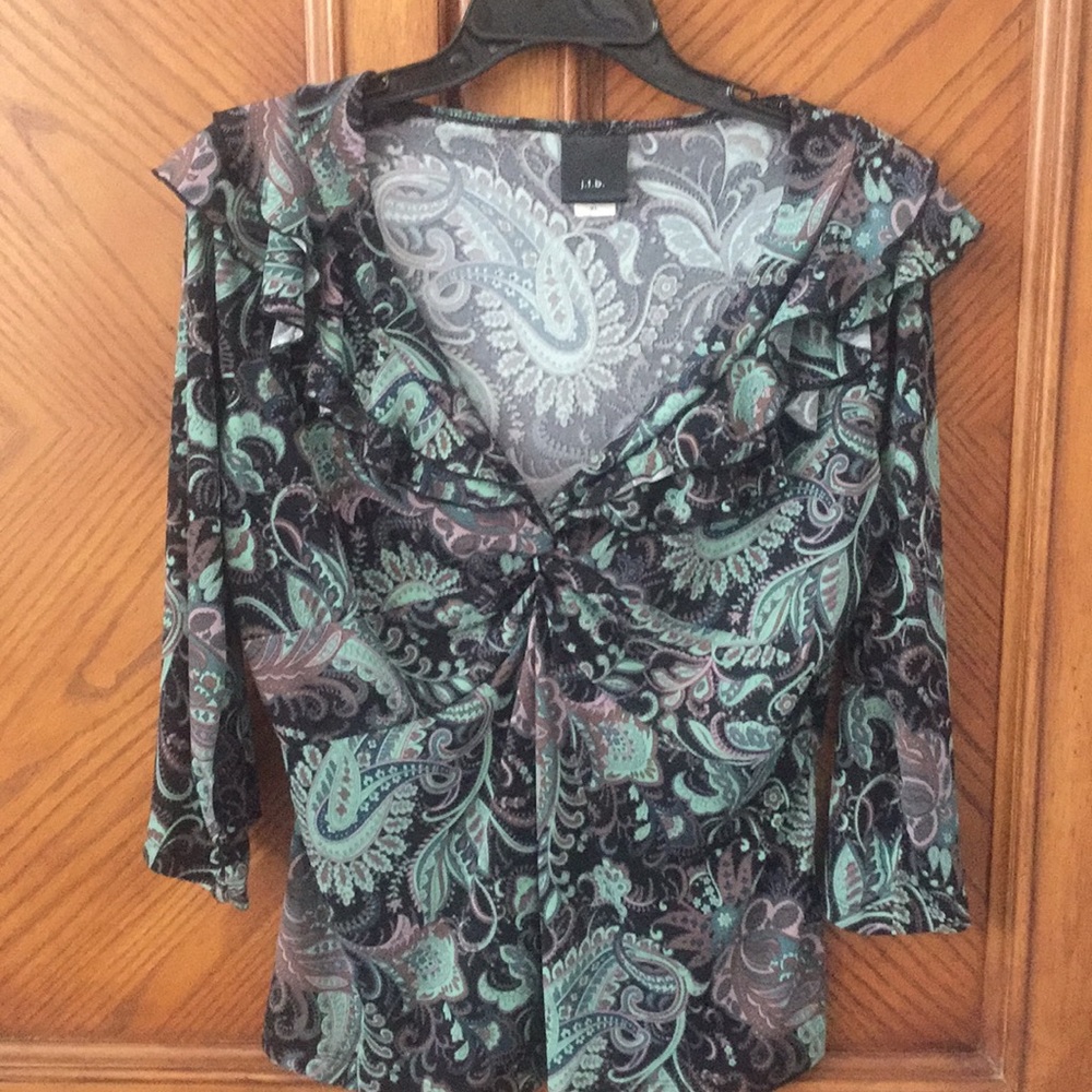 Paisley pattern 3/4 length sleeve top